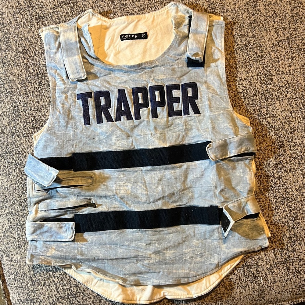 Focus QUALITY Wear Mens Vest Trapper Graphic Print Blue Size‎ XL